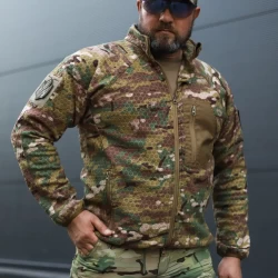 Кофта флис соты Гексагон на молнии Мультикам