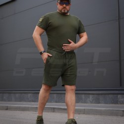 Комплект Футболка Комбат + Шорти тактичні Zara Хакі