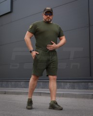 Комплект Футболка Комбат + Шорти тактичні Zara Хакі