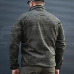 Кофта флис соты Гексагон на молнии Хаки