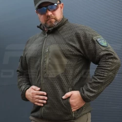 Кофта флис соты Гексагон на молнии Хаки