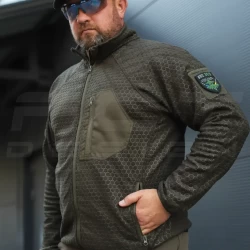 Кофта флис соты Гексагон на молнии Хаки