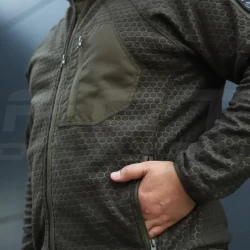 Кофта флис соты Гексагон на молнии Хаки