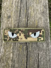 Шеврон/патч вишитий очі кота хижак піксель G-0822