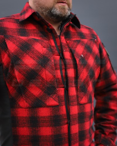 Тактична мілітарі Сорочка FCT демісезон утеплена в клітинку Червона (49 номер) 40-42/3 40-42/3