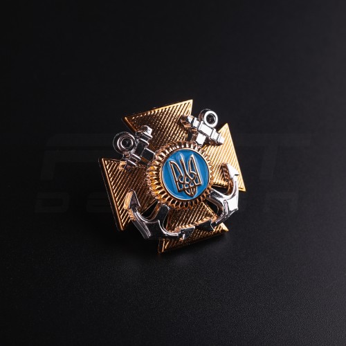 Кокарда крест ВМС нового образца пластик \ Военно-Морские Силы Украины на фуражку