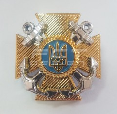 Беретний знак кокарда ВМС Військово-Морські Сили України на кашкет пластик