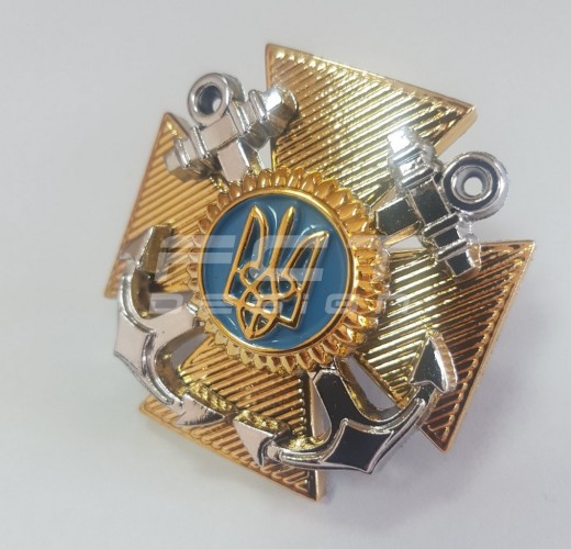 Беретний знак кокарда ВМС Військово-Морські Сили України на кашкет пластик