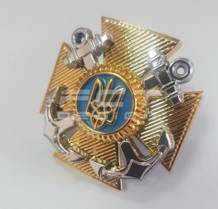 Беретний знак кокарда ВМС Військово-Морські Сили України на кашкет пластик
