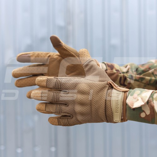 Рукавиці тактичні з кісточками Койот Touch Screen