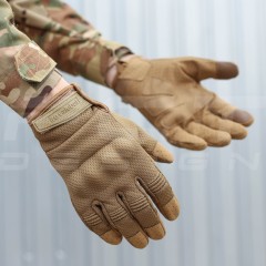 Рукавиці тактичні з кісточками Койот Touch Screen