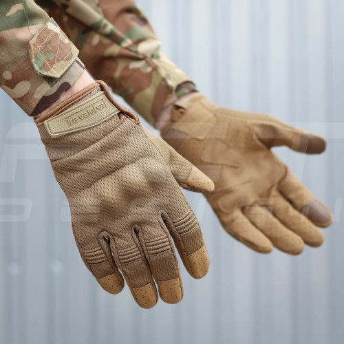 Рукавиці тактичні з кісточками Койот Touch Screen