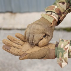 Рукавиці тактичні з кісточками Койот Touch Screen