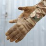 Рукавиці тактичні з кісточками Койот Touch Screen