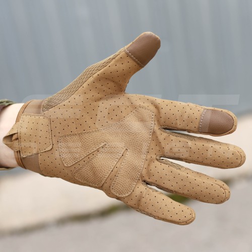 Рукавиці тактичні з кісточками Койот Touch Screen