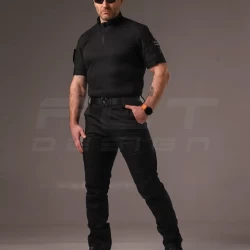 Убакс бойова сорочка короткий рукав чорна з термотканини CoolPass antistatic