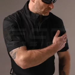 Убакс бойова сорочка короткий рукав чорна з термотканини CoolPass antistatic