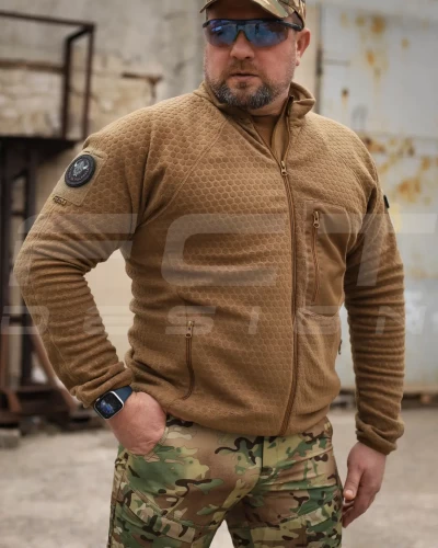 Кофта фліс соти Гексагон на блискавці Койот 40-42/3 40-42/3