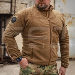 Кофта флис соты Гексагон на молнии Койот