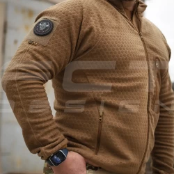 Кофта флис соты Гексагон на молнии Койот