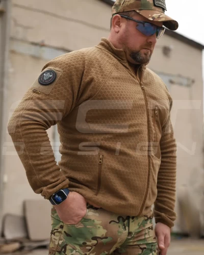 Кофта фліс соти Гексагон на блискавці Койот 40-42/3 40-42/3