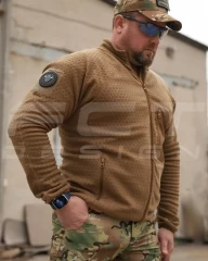 Кофта фліс соти Гексагон на блискавці Койот