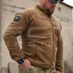 Кофта флис соты Гексагон на молнии Койот