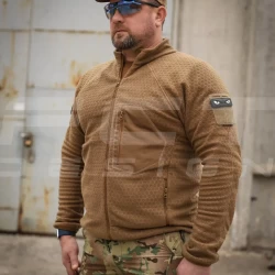 Кофта флис соты Гексагон на молнии Койот