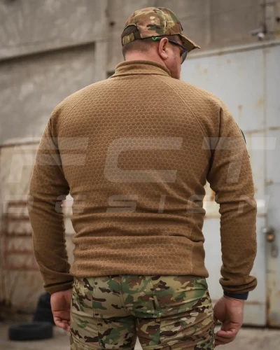 Кофта фліс соти Гексагон на блискавці Койот 40-42/3 40-42/3