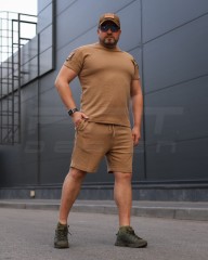 Комплект Футболка Комбат + Шорти тактичні Zara Койот