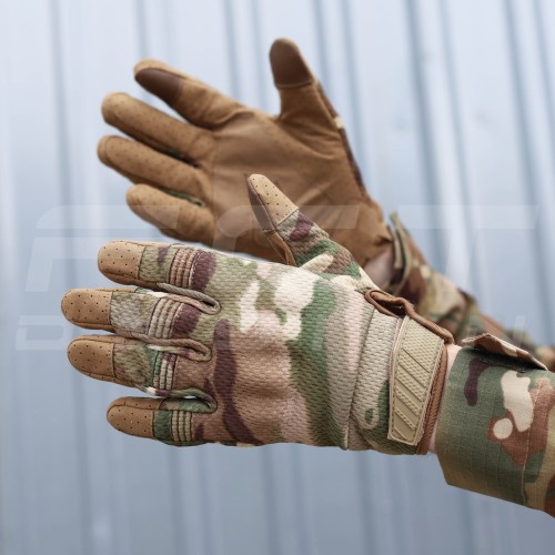 Рукавиці тактичні з кісточками Мультикам Touch Screen