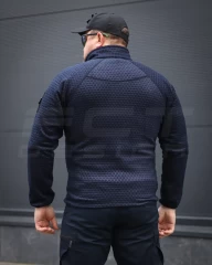 Кофта фліс соти Гексагон на блискавці Темно-синя