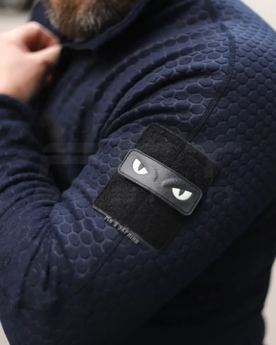 Кофта флис соты Гексагон на молнии Темно-синяя 40-42/3