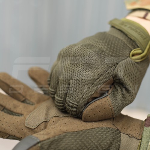 Рукавиці тактичні з кісточками Хакі Touch Screen