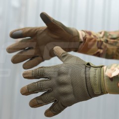 Рукавиці тактичні з кісточками Хакі Touch Screen