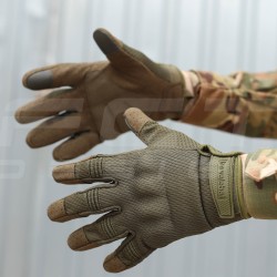 Рукавиці тактичні з кісточками Хакі Touch Screen