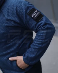 Кофта фліс соти Гексагон на блискавці Синя