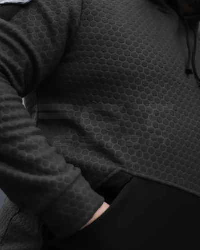 Костюм спортивний Гексагон фліс соти з посиленням Софтшелл чорний 44 44