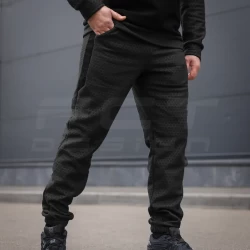 Костюм спортивный Гексагон флис соты с усилением Софтшелл черный