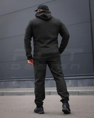 Костюм спортивний Гексагон фліс соти з посиленням Софтшелл чорний 44 44