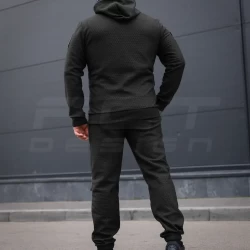 Костюм спортивный Гексагон флис соты с усилением Софтшелл черный