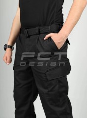 Штани літні Мілітарі карго ріп-стоп чорні
