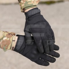 Рукавиці тактичні з кісточками чорні Touch Screen
