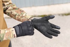 Рукавиці тактичні з кісточками чорні Touch Screen
