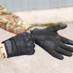 Рукавиці тактичні з кісточками чорні Touch Screen