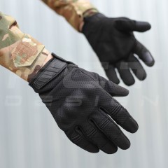 Рукавиці тактичні з кісточками чорні Touch Screen