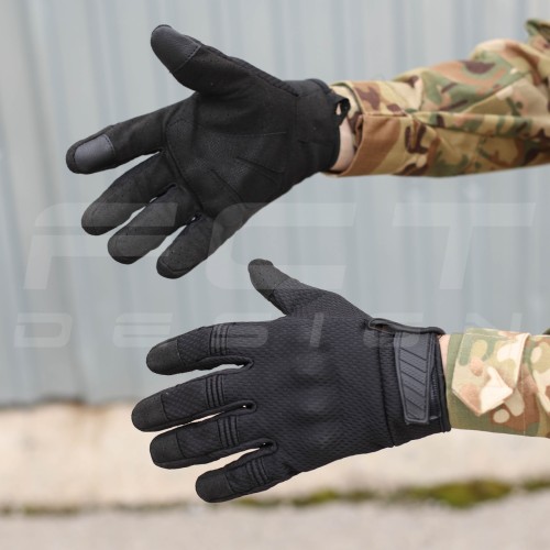 Рукавиці тактичні з кісточками чорні Touch Screen