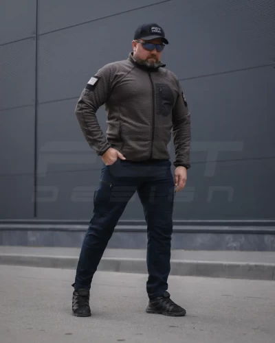 Кофта фліс соти Гексагон на блискавці Коричнева 40-42/3 40-42/3