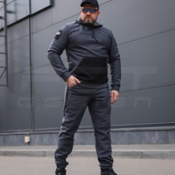 Костюм спортивный Гексагон флис соты с усилением Софтшелл серый