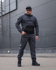 Костюм спортивний Гексагон фліс соти з посиленням Софтшелл сірий